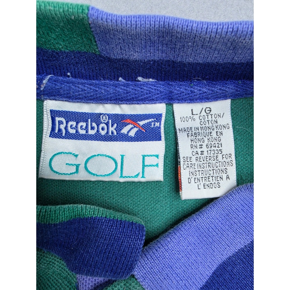 Vintage Reebok Golf Polo Shirt Mens Large Green 100% Cotton Resortwear Retro - Picture 3 of 7